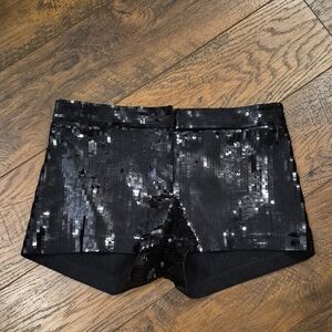 Womens Express Black Sequin High Waist Shorts SIZE 4